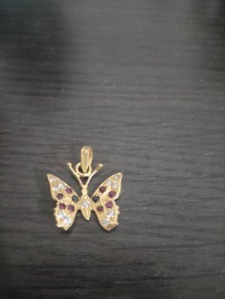Colgante Mariposa Oro 18 con Circonitas
