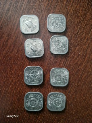 8 monedas Bután 1974