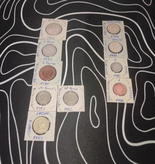 Lote 9 Monedas Reino Unido 1969-1996 Isabel II