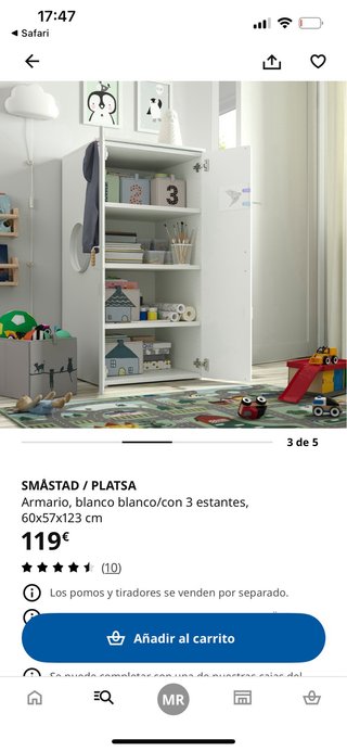 Armario Infantil Ikea SMASTAD/PLATSA Blanco