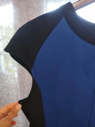 Vestido azul y negro talla M