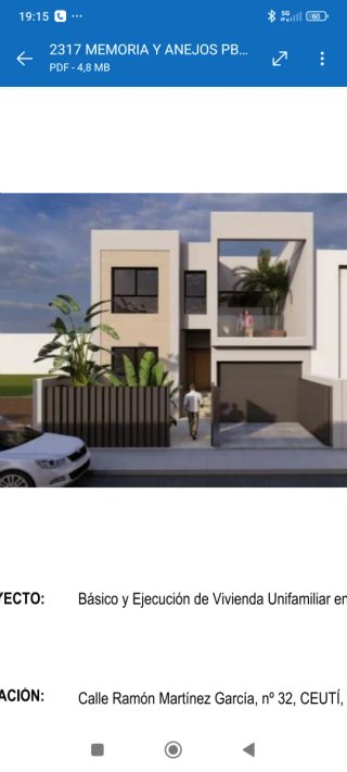 Estructura de vivienda unifamiliar con proyecto