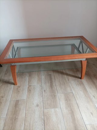 Mesa de centro madera y cristal