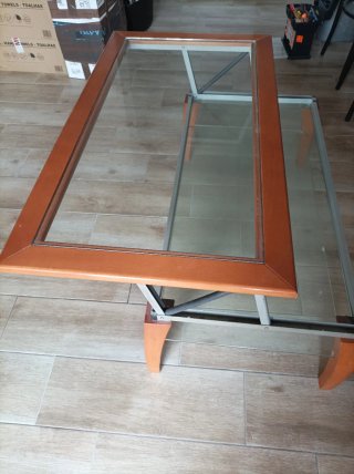 Mesa de centro madera y cristal