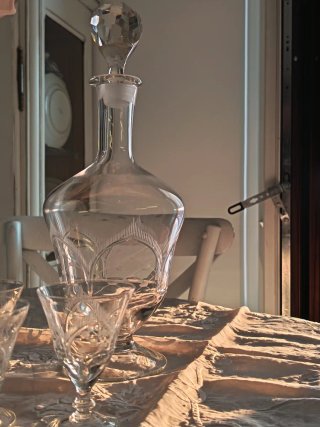 Set Vintage da rosolio in Cristallo