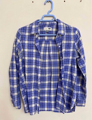 Camisa Old Navy cuadros azul y blanco
