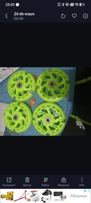 Ruedas de patinete color verde (4 unidades)