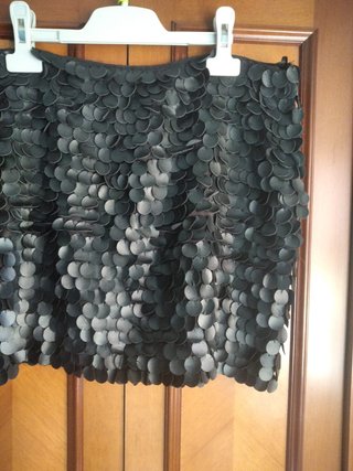 Falda lentejuelas negra + regalo