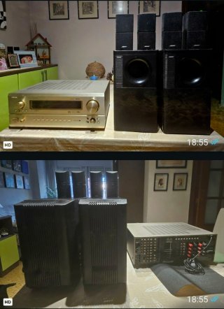 Amplificador Denon y Altavoces Bose