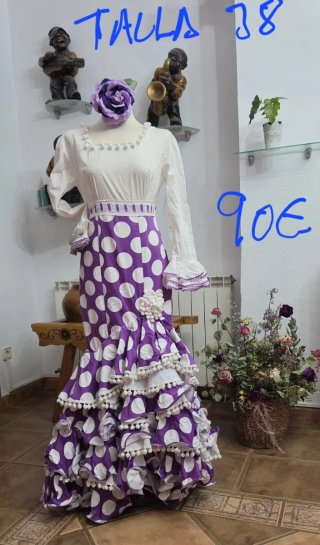 Vestido Flamenca Talla 38 Morado