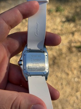 Cartier Santos 100 Goma Blanca Ref:2878