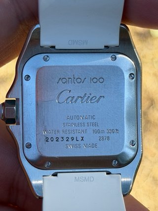 Cartier Santos 100 Goma Blanca Ref:2878