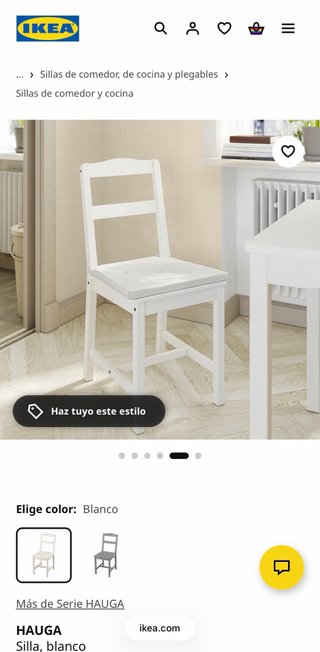 Pack comedor sillas y mesa blancas IKEA