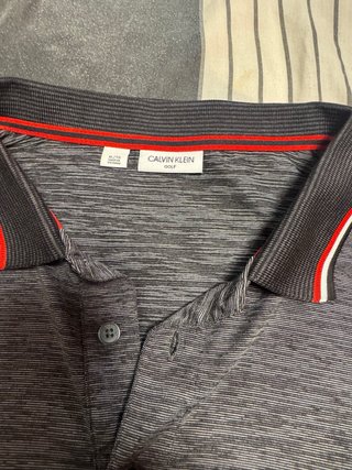 Polo Calvin Klein Talla XL Gris con Rojo