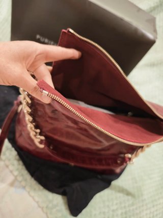 Bolso Purificación García Piel Rojo Dorado