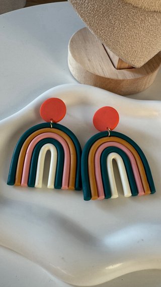 Orecchini arcobaleno boho leggeri donna