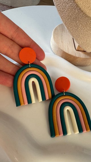 Orecchini arcobaleno boho leggeri donna