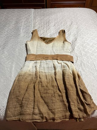 Vestido Alba Conde Beige y Marrón