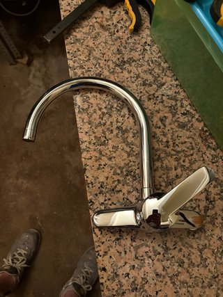 Grifo Cocina Pared Metal Dorado/Plateado