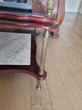 Mesa de centro vintage cristal y madera