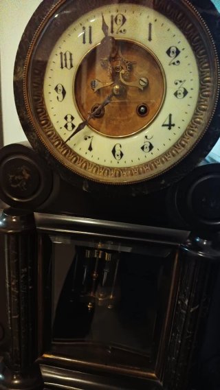 Reloj Notario Napoleón III Mármol y Bronce