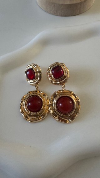 Orecchini pendenti rosso bordeaux donna