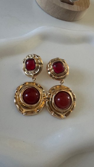 Orecchini pendenti rosso bordeaux donna