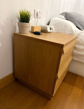 Pack 2 Mesitas de Noche IKEA MALM Roble - 2 Cajone