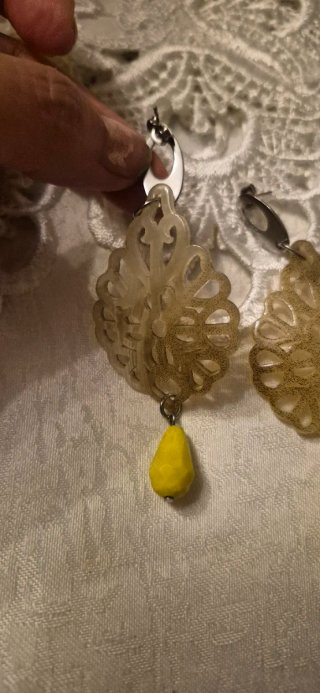 Orecchini artigianali oro e giallo