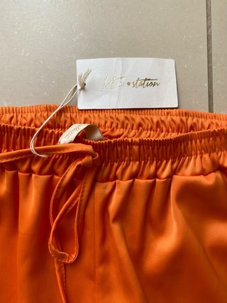 Pantaloni Jogger Raso Arancione Made in Italy