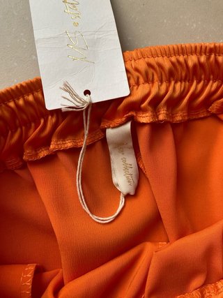Pantaloni Jogger Raso Arancione Made in Italy