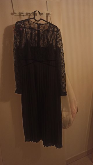 Vestido negro Zara encaje talla L