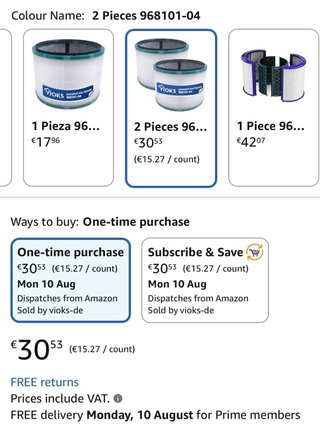 2 Filtros Dyson Nuevos