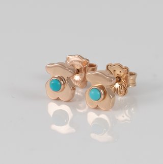 Pendientes Tous de botón de Plata Vermeil Rosa con