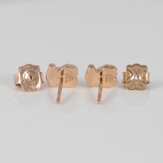 Pendientes Tous de botón de Plata Vermeil Rosa con
