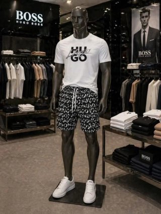 Conjunto Deportivo BOSS Blanco y Negro