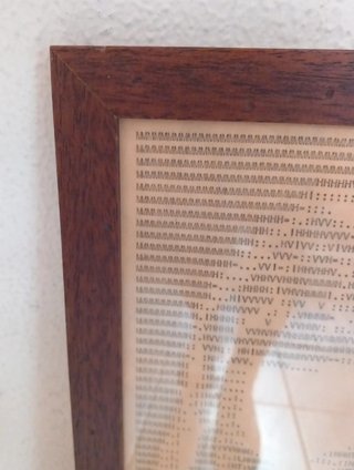 Quadro in legno arte ASCII