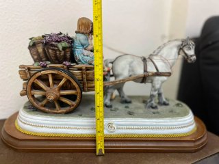 Escultura Capodimonte Ditta Ronchi Niños Carro48cm