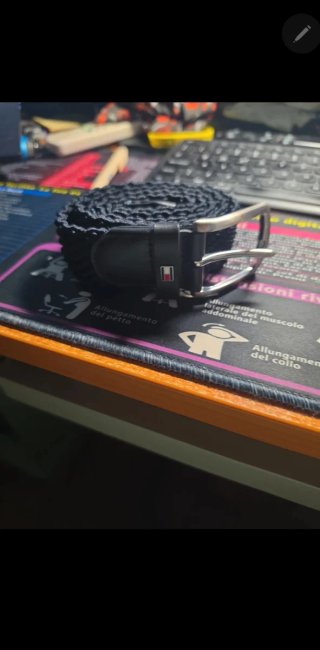 Cintura Tommy Hilfiger intrecciata nera