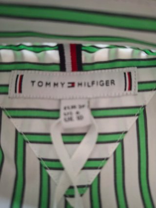 Vestido Tommy Hilfiger Rayas Verde Blanco