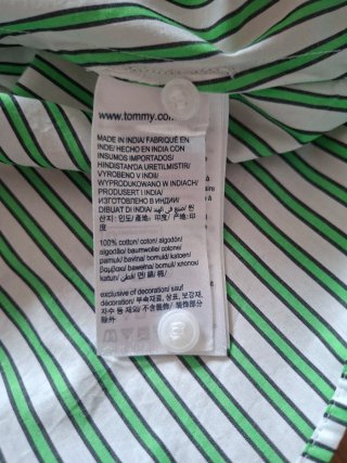 Vestido Tommy Hilfiger Rayas Verde Blanco