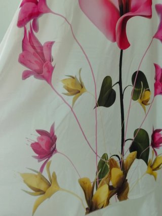 Abito estivo bianco con fiori rosa taglia 42/44