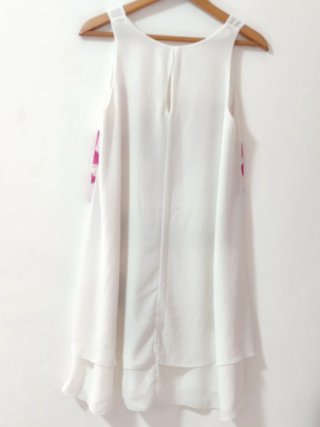 Abito estivo bianco con fiori rosa taglia 42/44