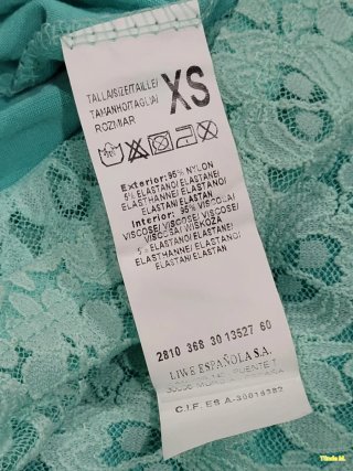 Vestido Encaje Mujer Turquesa Inside Talla XS
