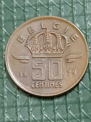 Moneda 50 céntimos Bélgica 1949