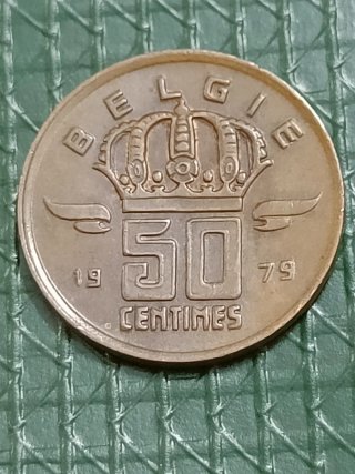 Moneda 50 céntimos Bélgica 1949