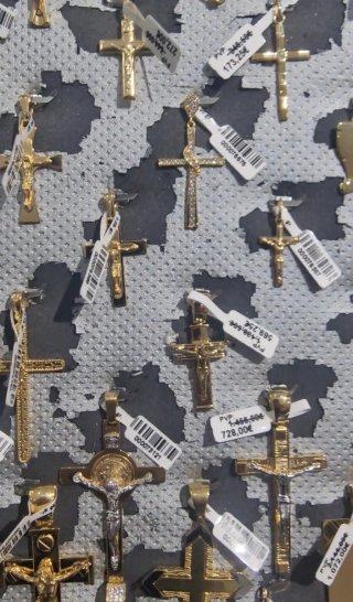 Colgantes Cruz y Placa Oro 18kt