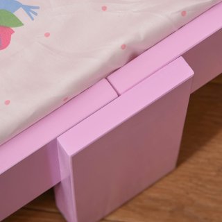 Cama para Niños con Bordes Elevados de Madera para Habitación Infantil, Cuna para Niños de 3-6 Años, 143X73X60Cm, Rosa