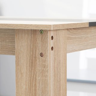 Tavolo da Pranzo per 4-6 Persone, Tavolo da Cucina Moderno con Superficie in Legno, Tavolo Rettangolare per Soggiorno e Sala da Pranzo, 120X69X75 Cm, Colore Nero e Legno