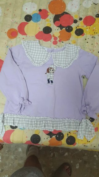 Camiseta niña 10 años lavanda con dibujo